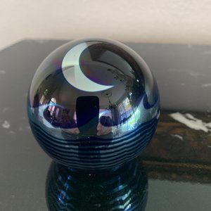 Correia Art Glass Signed Paperweight - Moon & Sea.